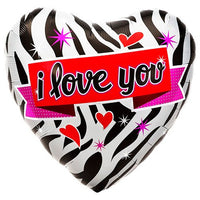 Northstar 18 inch ZEBRA LOVE Foil Balloon 00619-01-N-P