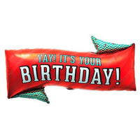 Northstar 31 inch YAY BIRTHDAY BANNER Foil Balloon 00707-01-N-P