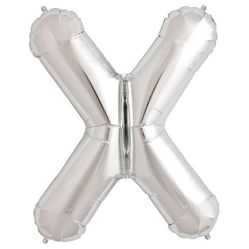 34 inch Northstar Letter X - Silver Foil Balloon - 00219