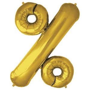 Northstar 34 inch PERCENT SIGN - GOLD Foil Balloon 00888-01-N-P