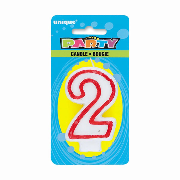 NUMBER 2 DELUXE SHAPE BIRTHDAY CANDLE - LA Balloons