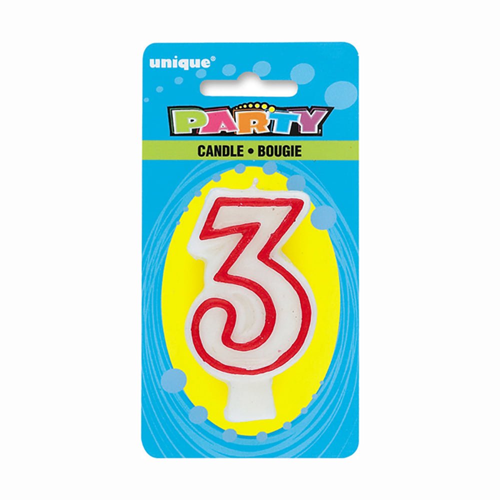 NUMBER 3 DELUXE SHAPE BIRTHDAY CANDLE