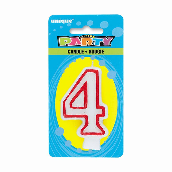 NUMBER 4 DELUXE SHAPE BIRTHDAY CANDLE - LA Balloons