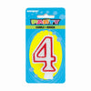 NUMBER 4 DELUXE SHAPE BIRTHDAY CANDLE - LA Balloons