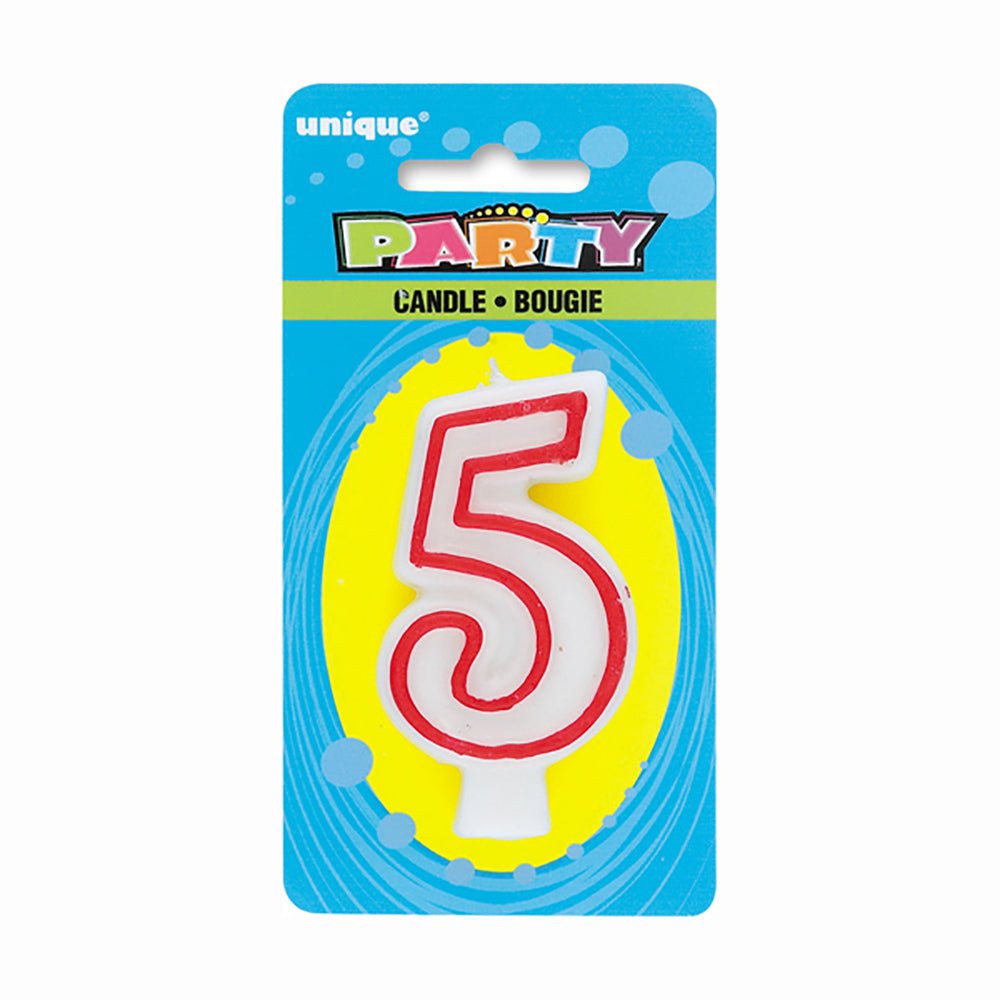 NUMBER 5 DELUXE SHAPE BIRTHDAY CANDLE