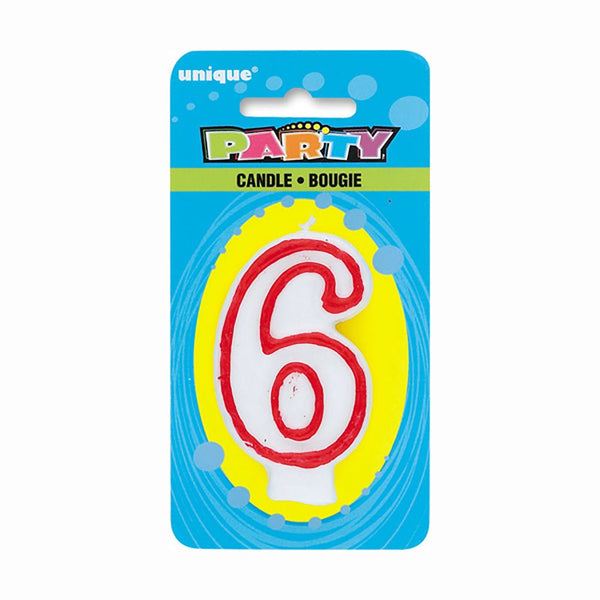 NUMBER 6 DELUXE SHAPE BIRTHDAY CANDLE - LA Balloons
