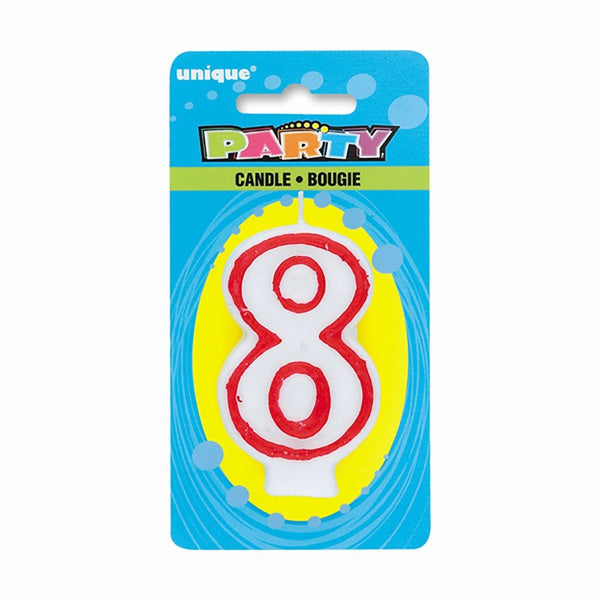 NUMBER 8 DELUXE SHAPE BIRTHDAY CANDLE - LA Balloons