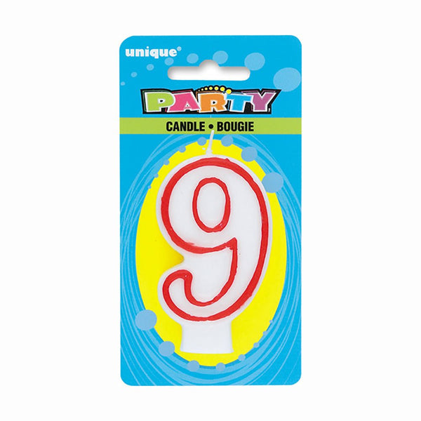 NUMBER 9 DELUXE SHAPE BIRTHDAY CANDLE - LA Balloons