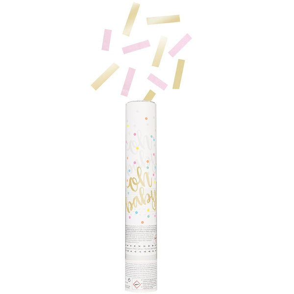 OH BABY GENDER REVEAL CONFETTI CANNON PINK & GOLD (GIRL) - LA Balloons