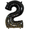 Oaktree 34 inch NUMBER 2 - OAKTREE - SPARKLING FIZZ HOLOGRAPHIC BLACK Foil Balloon 606920-O-P
