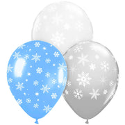 Party Brands 11 inch SNOWFLAKES - ELEGANT ASSORTMENT (6 PK) Latex Balloons 10086-PB-6