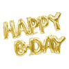Party Brands 14 inch HAPPY B-DAY - GOLD (AIR-FILL ONLY) Foil Balloon 108336-PB