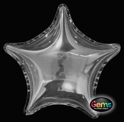 Party Brands 16 inch GEMS BALLOON - CLEAR STAR (AIR-FILLED ONLY) Plastic Balloon 10119-PB-P