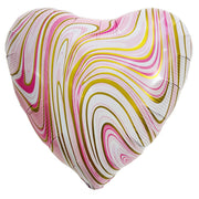 Party Brands 18 inch AGATE HEART - PINK & GOLD Foil Balloon 10120-PB-U