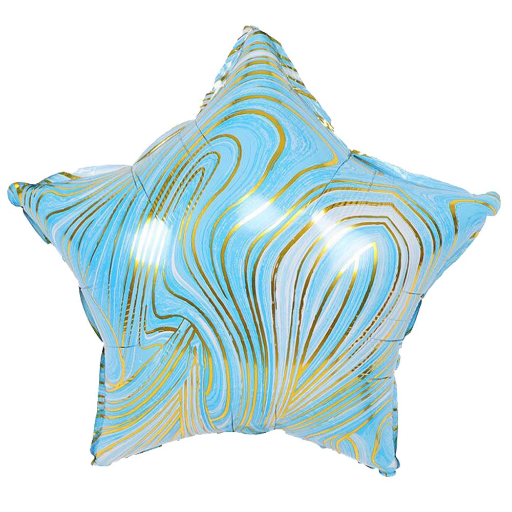 Party Brands 18 inch AGATE STAR - BLUE & GOLD Foil Balloon 10126-PB-U