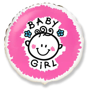 Party Brands 18 inch BABY GIRL FACE Foil Balloon LAB178-FM