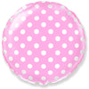 Party Brands 18 inch CIRCLE - BABY PINK WITH WHITE POLKA DOTS Foil Balloon 311433-PB-U
