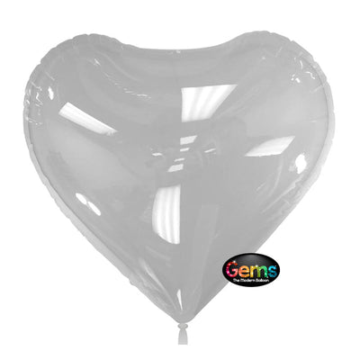 LA Balloons 18 inch GEMS BALLOON - CLEAR HEART (AIR-FILL ONLY) (3 PK) Plastic Balloon 00861-GB-P