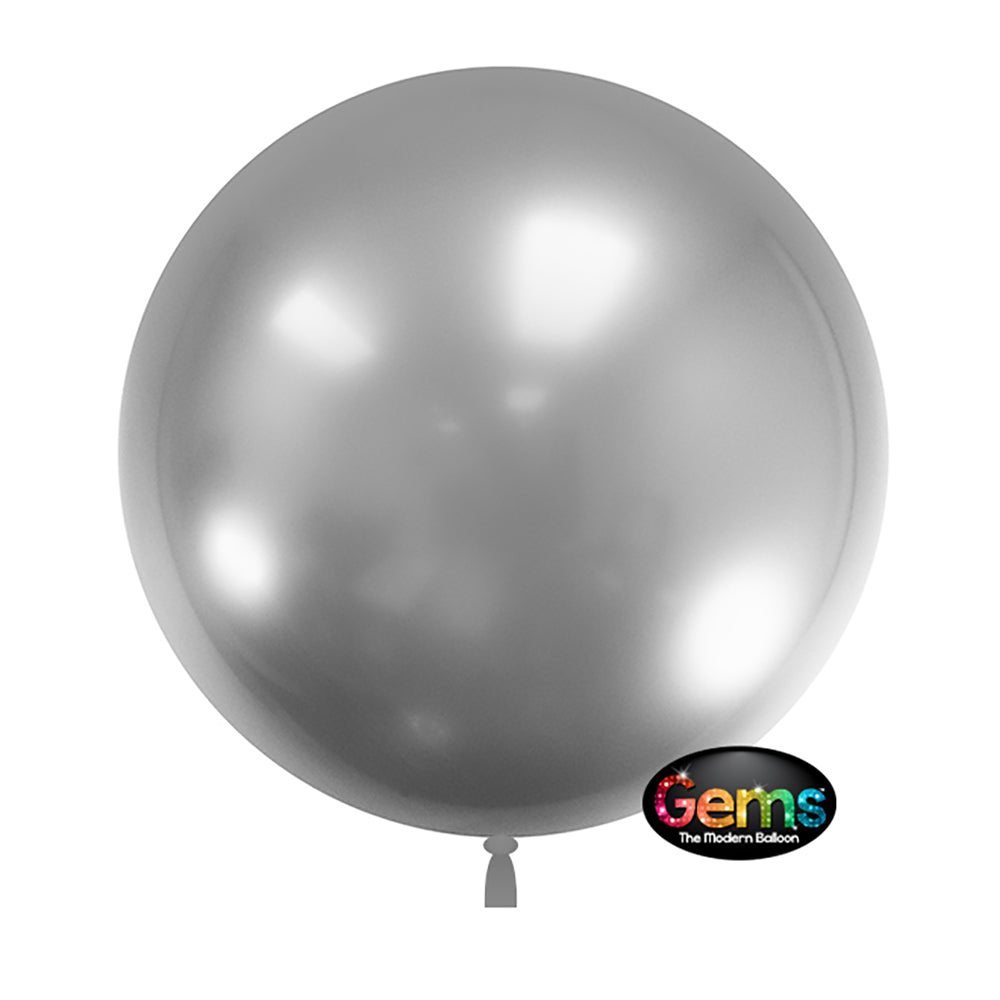 LA Balloons 18 inch GEMS BALLOON - SHIMMERING SILVER (5 PK) Plastic Balloon 00832-GB-P