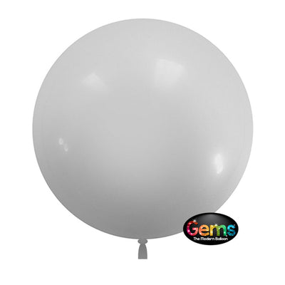 LA Balloons 18 inch GEMS BALLOON - WHITE (5 PK) Plastic Balloon 00838-GB-P