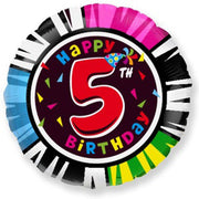 Party Brands 18 inch HAPPY BIRTHDAY - FIVE Foil Balloon LAB489-FM