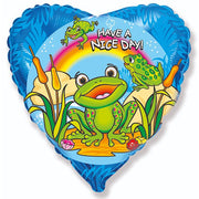 Party Brands 18 inch HAPPY FROG HEART Foil Balloon LAB135-FM