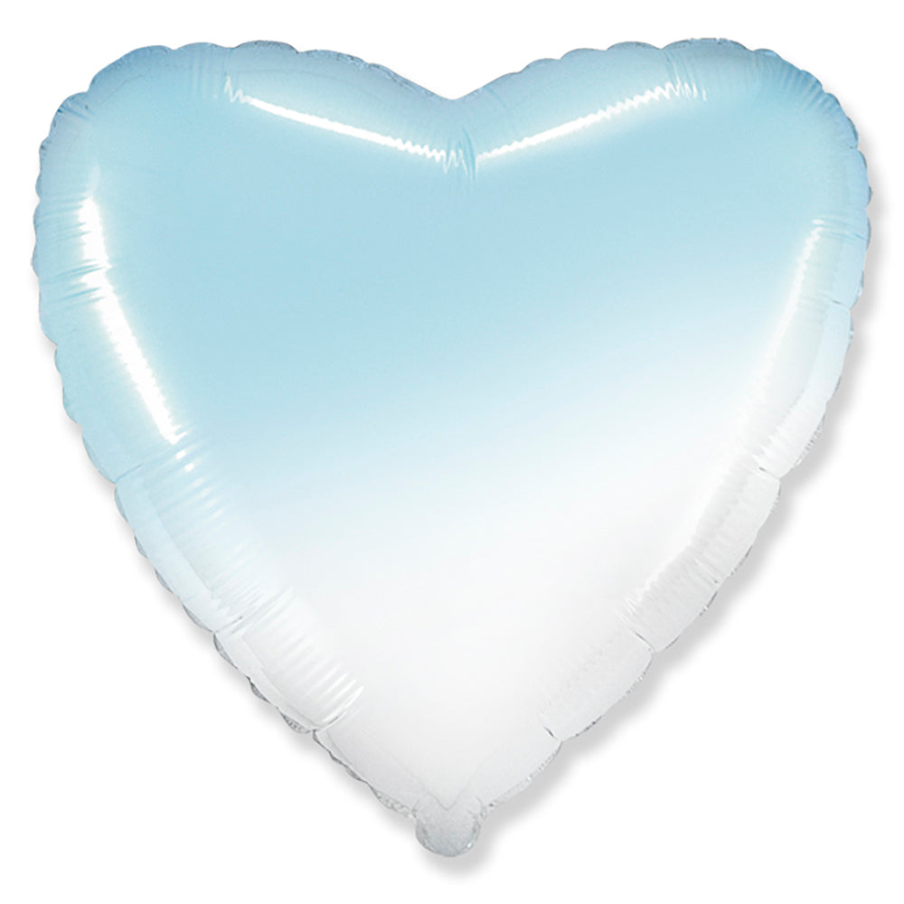 Party Brands 18 inch HEART - GRADIENT BABY BLUE Foil Balloon LAB951-FM-U