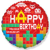 Party Brands 18 inch LEVEL UP HAPPY BIRTHDAY PIXEL GAMER Foil Balloon LAB944-FM