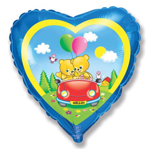 Party Brands 18 inch LOVE BEAR CAR Foil Balloon LAB113-FM