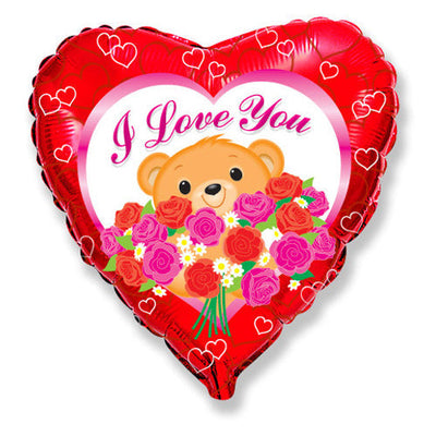 Party Brands 18 inch LOVE BEAR ROSES Foil Balloon LAB151-FM