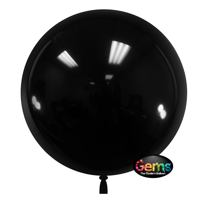 LA Balloons 22 inch GEMS BALLOON - RAVEN BLACK (3 PK) Plastic Balloon 00846-GB-P