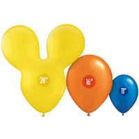 Party Brands 28 inch MOUSEHEAD - YELLOW Latex Balloons 10166-PB