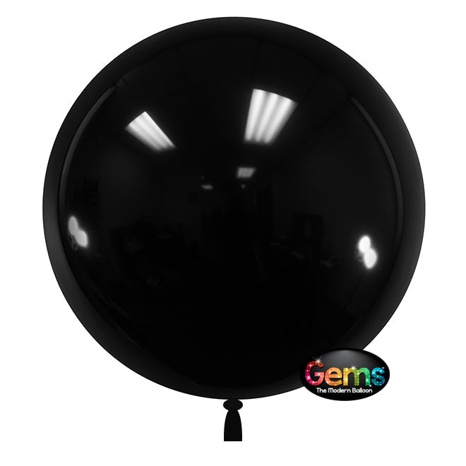Party Brands 32 inch GEMS BALLOON - RAVEN BLACK (2 PK) Plastic Balloon 00855-GB-P