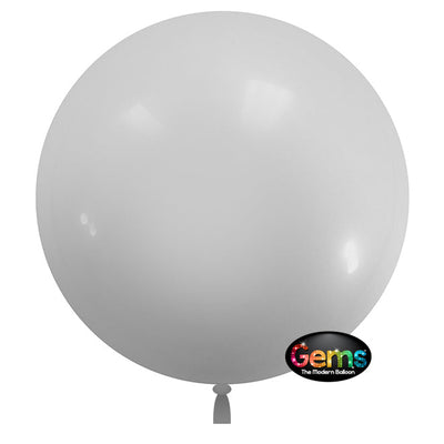 LA Balloons 32 inch GEMS BALLOON - WHITE (2 PK) Plastic Balloon 00856-GB-P