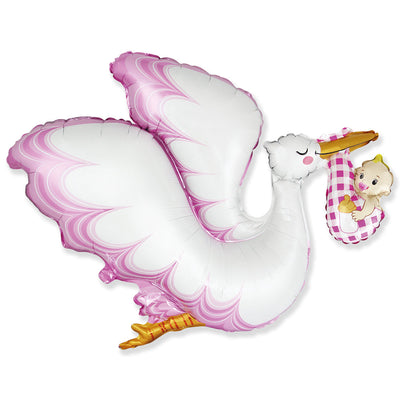 Party Brands 38 inch STORK BABY GIRL Foil Balloon 311709-FM-U