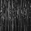 Party Brands 3ft X 6.5ft FOIL FRINGE CURTAIN - BLACK Fringe Curtains 10136-PB