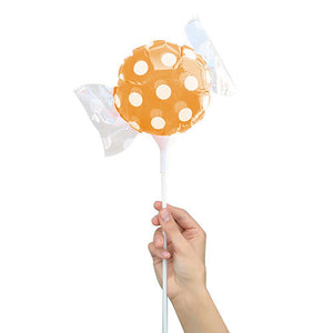 Party Brands 4 inch CANDY - ORANGE POLKA DOTS (AIR-FILL ONLY) Latex Balloons R1489-LAB