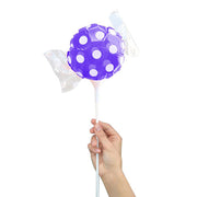 Party Brands 4 inch CANDY - PURPLE POLKA DOTS (AIR-FILL ONLY) Latex Balloons R1491-LAB