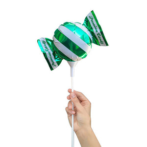 Party Brands 4 inch HANDHELD CANDY - GREEN/ WHITE STRIPES (AIR-FILL ONLY) Foil Balloon 06644-LAB