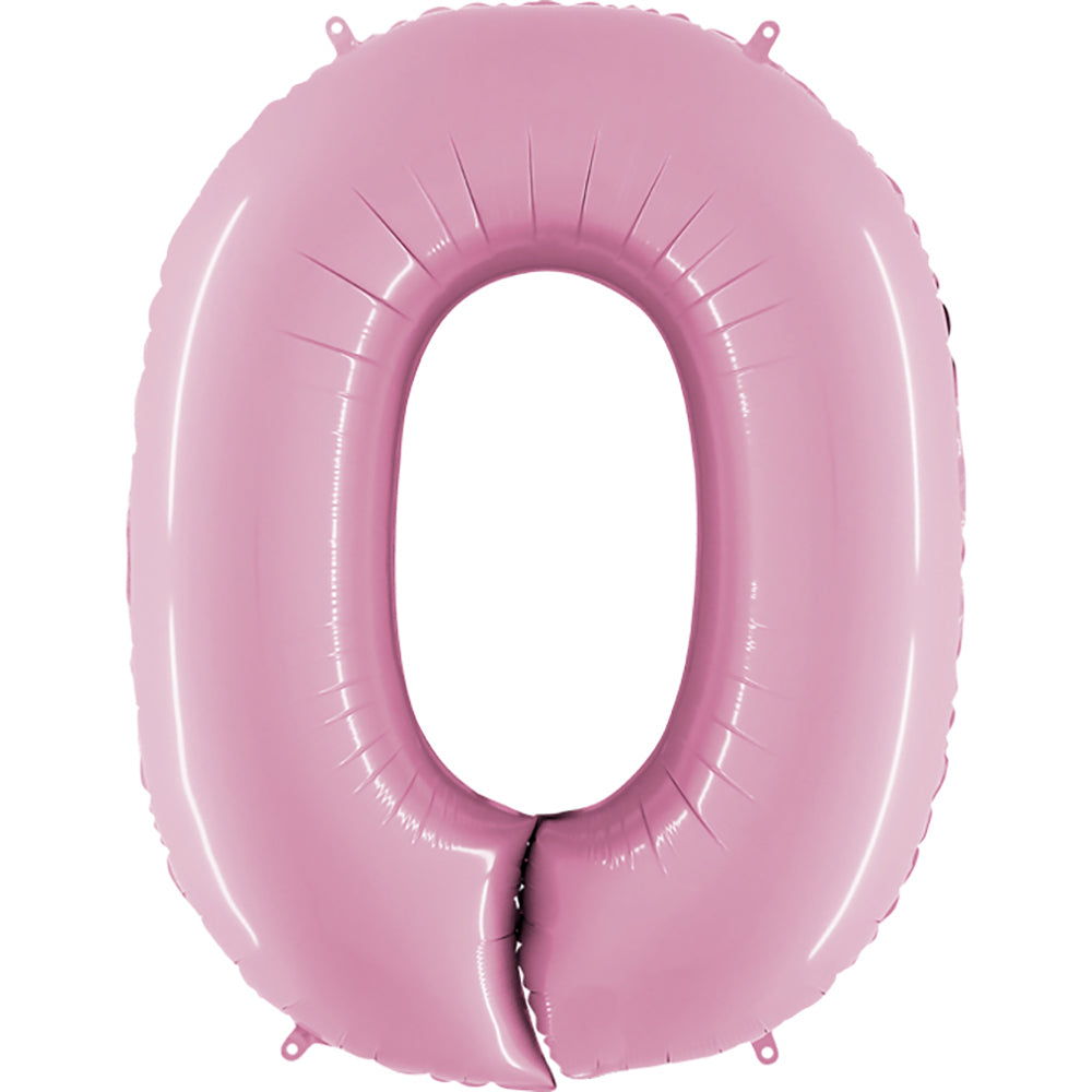 Party Brands 40 inch NUMBER 0 - PINK Foil Balloon 15854-G-U