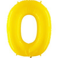 Party Brands 40 inch NUMBER 0 - YELLOW Foil Balloon 15847-G-U
