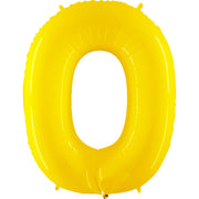 Party Brands 40 inch NUMBER 0 - YELLOW Foil Balloon 15847-G-U