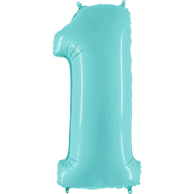 Party Brands 40 inch NUMBER 1 - LIGHT BLUE Foil Balloon 10590-G-U