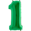 Party Brands 40 inch NUMBER 1 - METALLIC GREEN Foil Balloon NG401-GREEN