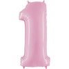 Party Brands 40 inch NUMBER 1 - PINK Foil Balloon 10606-G-U
