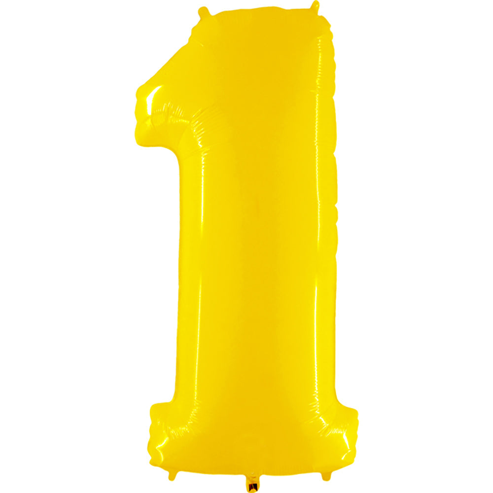 Party Brands 40 inch NUMBER 1 - YELLOW Foil Balloon 15908-G-U
