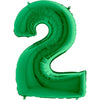 Party Brands 40 inch NUMBER 2 - METALLIC GREEN Foil Balloon NG402-GREEN