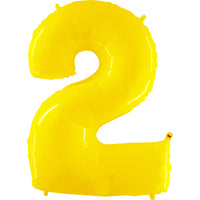 Party Brands 40 inch NUMBER 2 - YELLOW Foil Balloon 15991-G-U