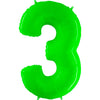 Party Brands 40 inch NUMBER 3 - LIME GREEN Foil Balloon 16134-G-U