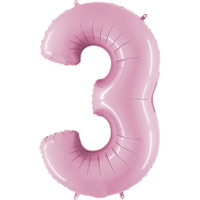 Party Brands 40 inch NUMBER 3 - PINK Foil Balloon 16110-G-U